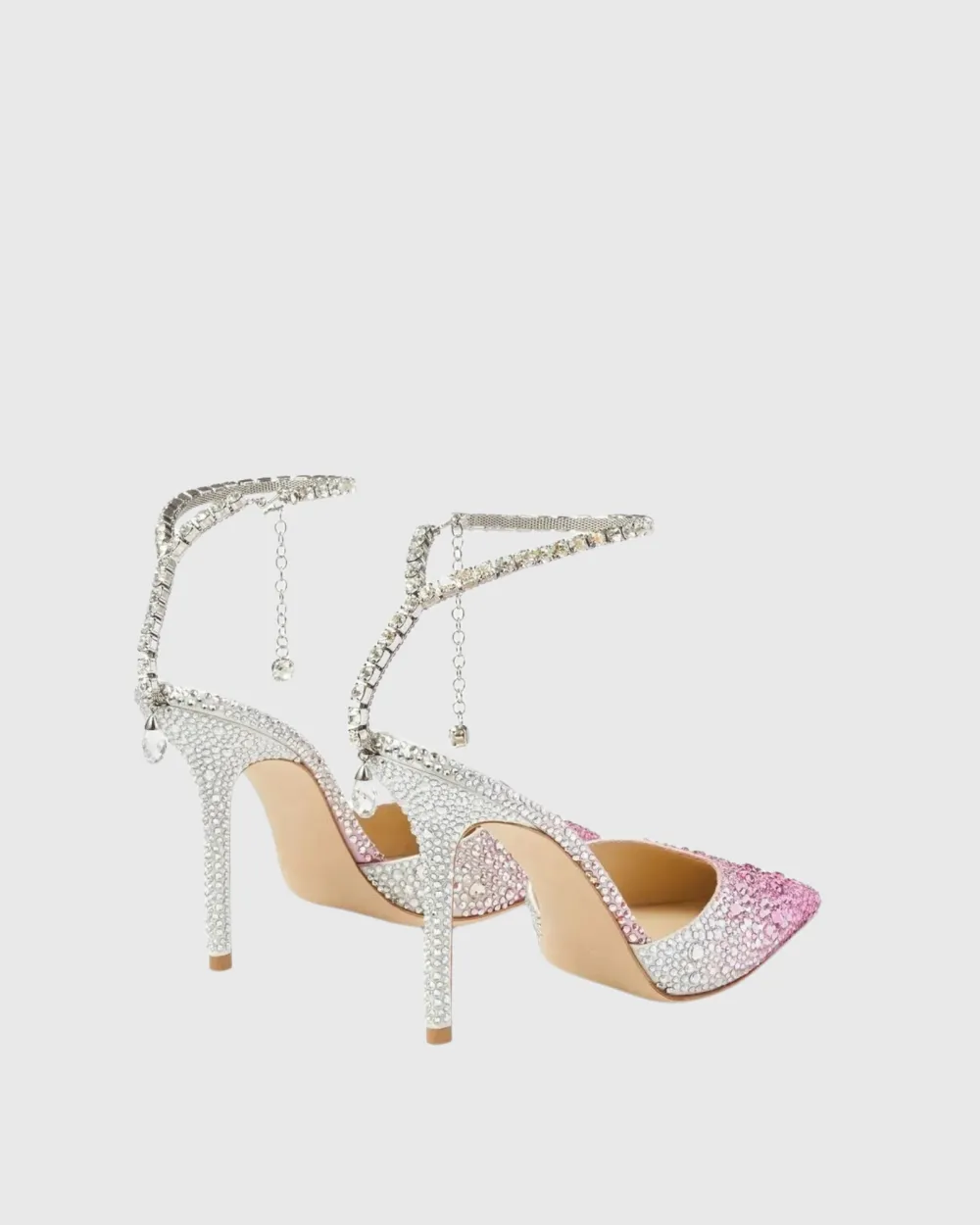 Rhinestone Strap Embellished Pumps in Pink