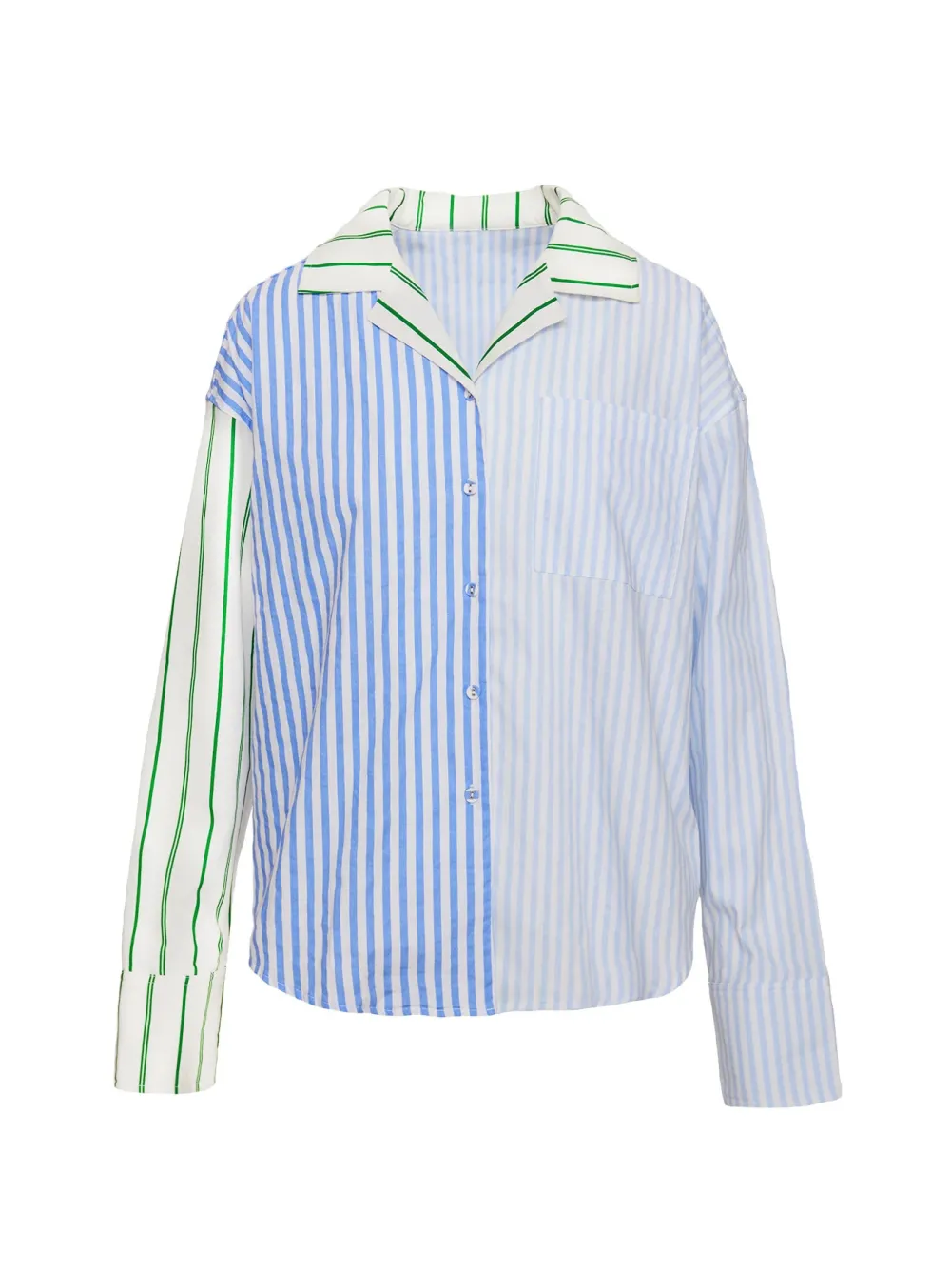 Striped Print Knot Front Shirt