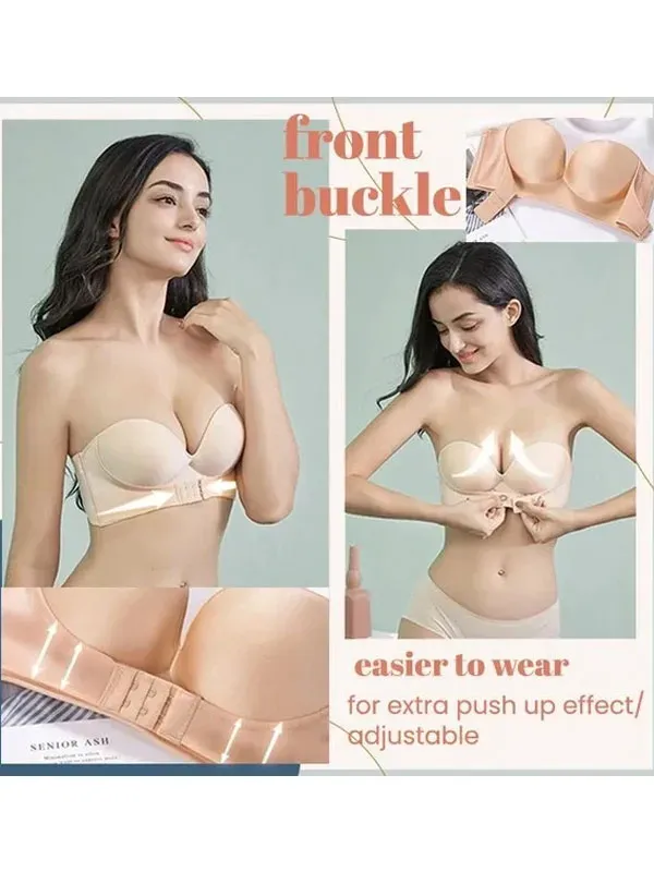 Strapless Front Buckle Lift Bra