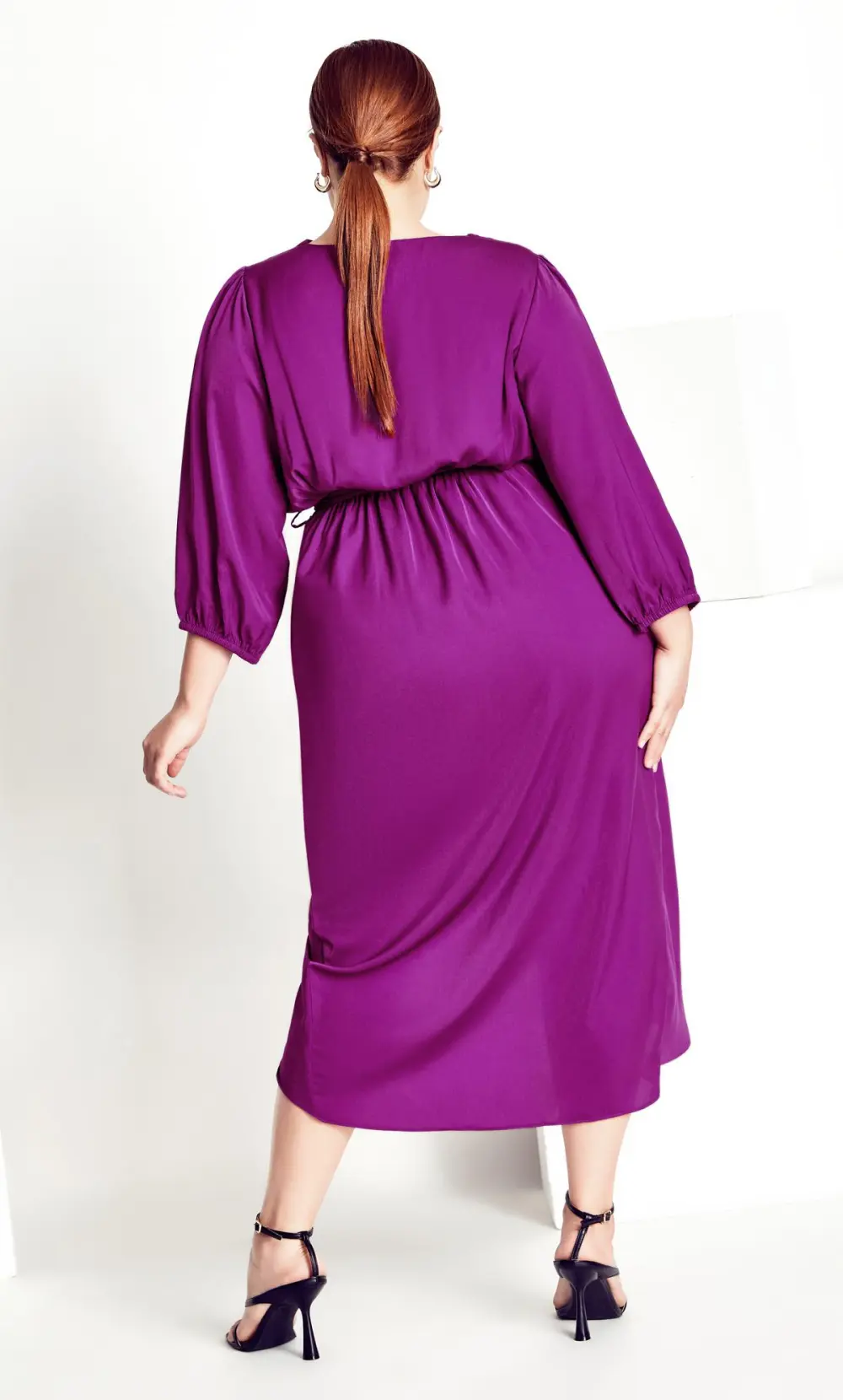 Evans Pink Opulent Elbow Sleeve Dress