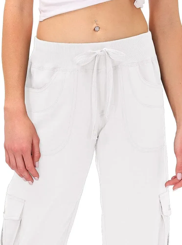 MoFiz Womens Capris with Pockets Loose Fit Casual Capri Pants Dressy Lightweight Ladies Baggy Cargo Pants for Hiking