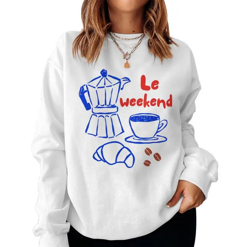 Le Weekend Le Croissant Coffee Women Sweatshirt