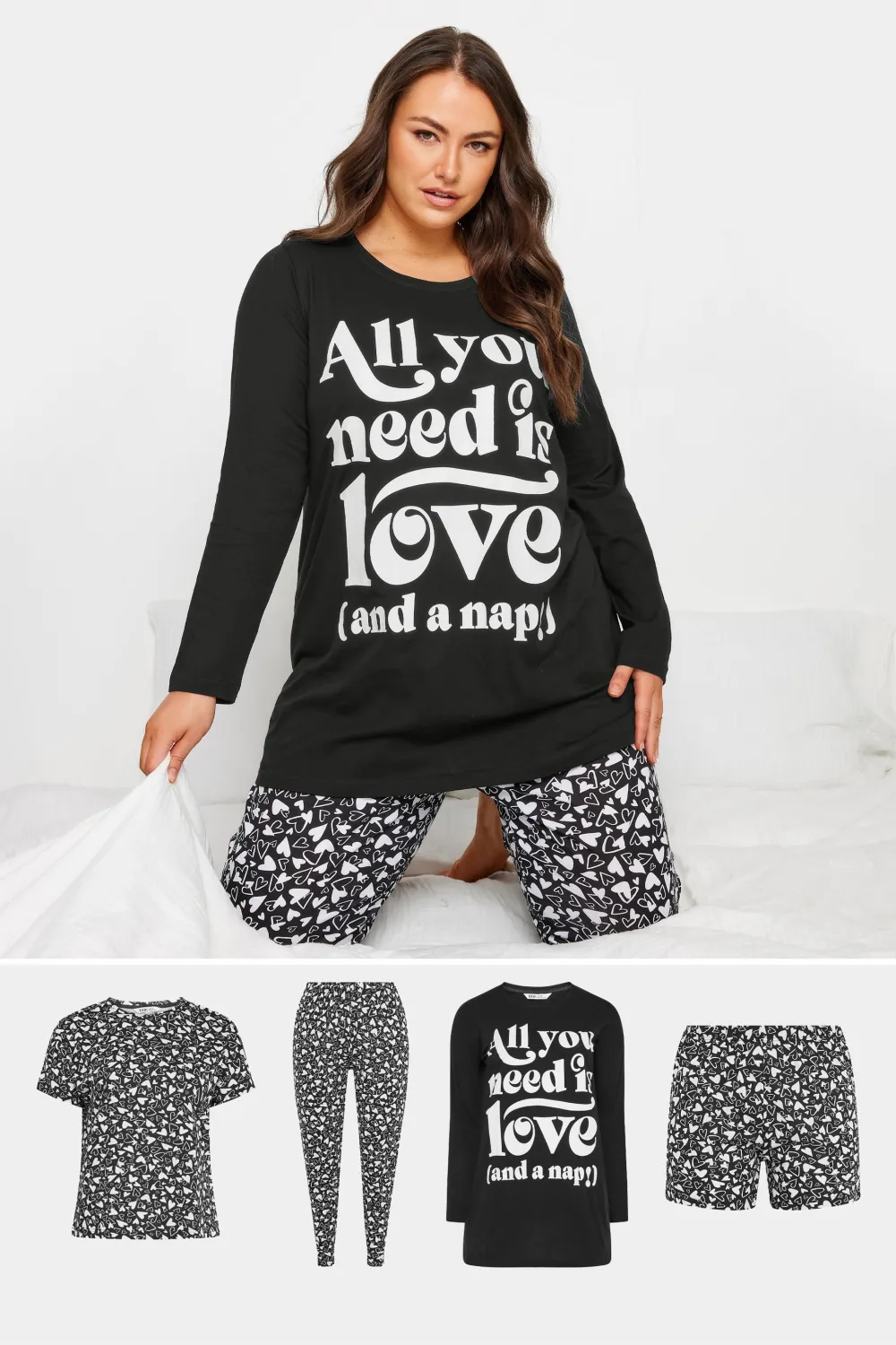 YOURS 4 PACK Curve Navy Blue Star Print Pyjama Set