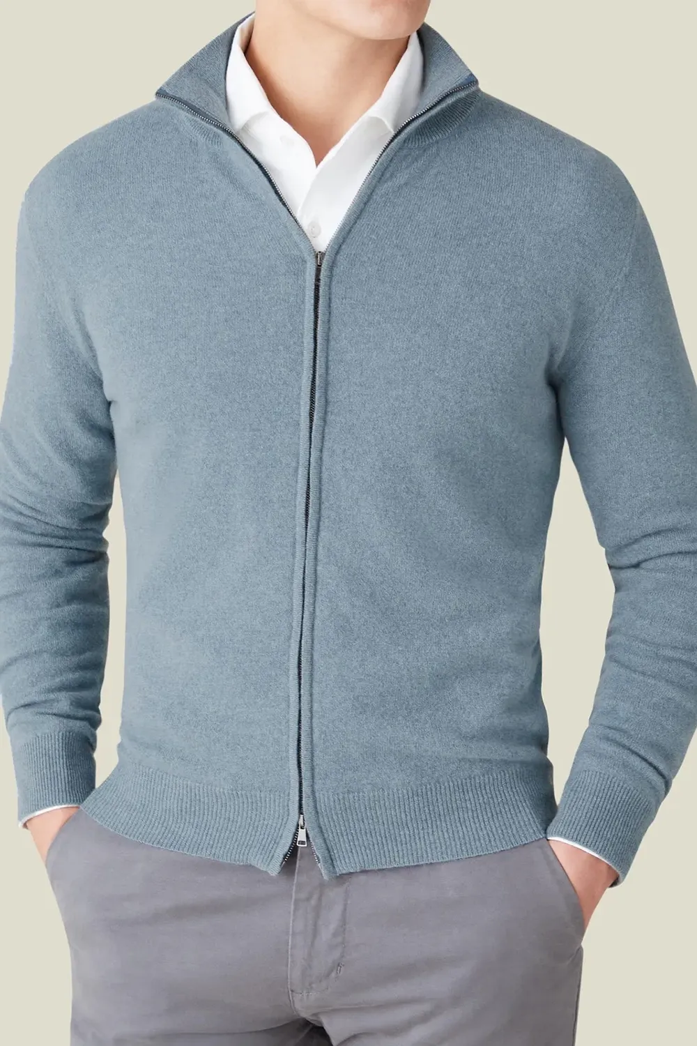 Zip Casual Style Cardigan
