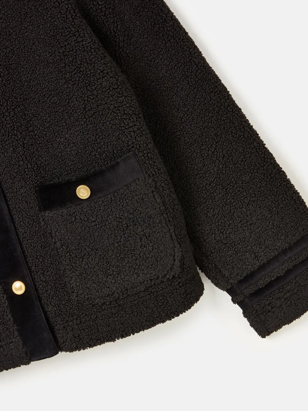 Funnel Neck Black Fleece Jacket