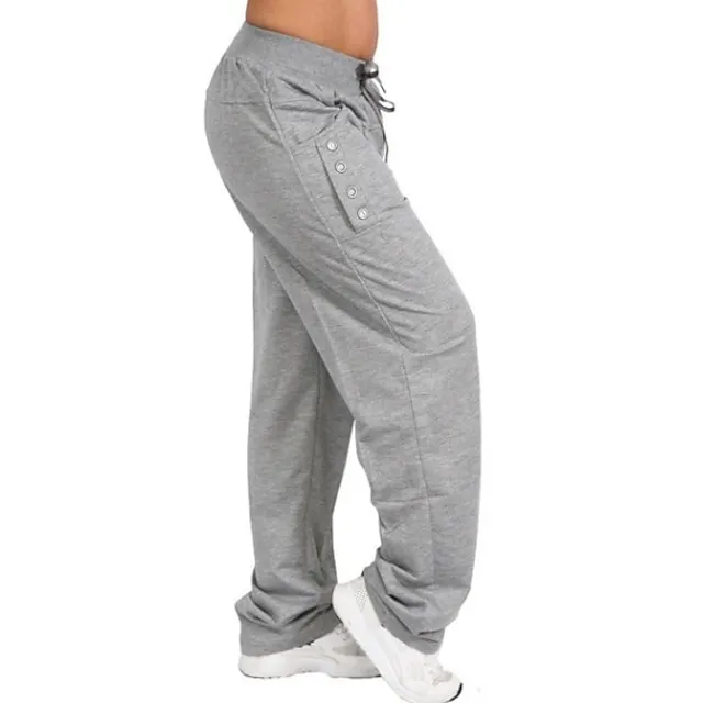 Women's Tactical Cargo Chinos Slacks Pants Trousers Cotton Blend Black Navy Blue Light Grey Mid Waist Casual / Sporty Boho Casual Leisure Sports Pocket Micro-elastic Full Length Comfort Plain S M L