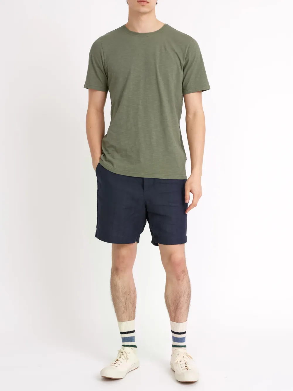 Green Casual Style Short Sleeve T-Shirt