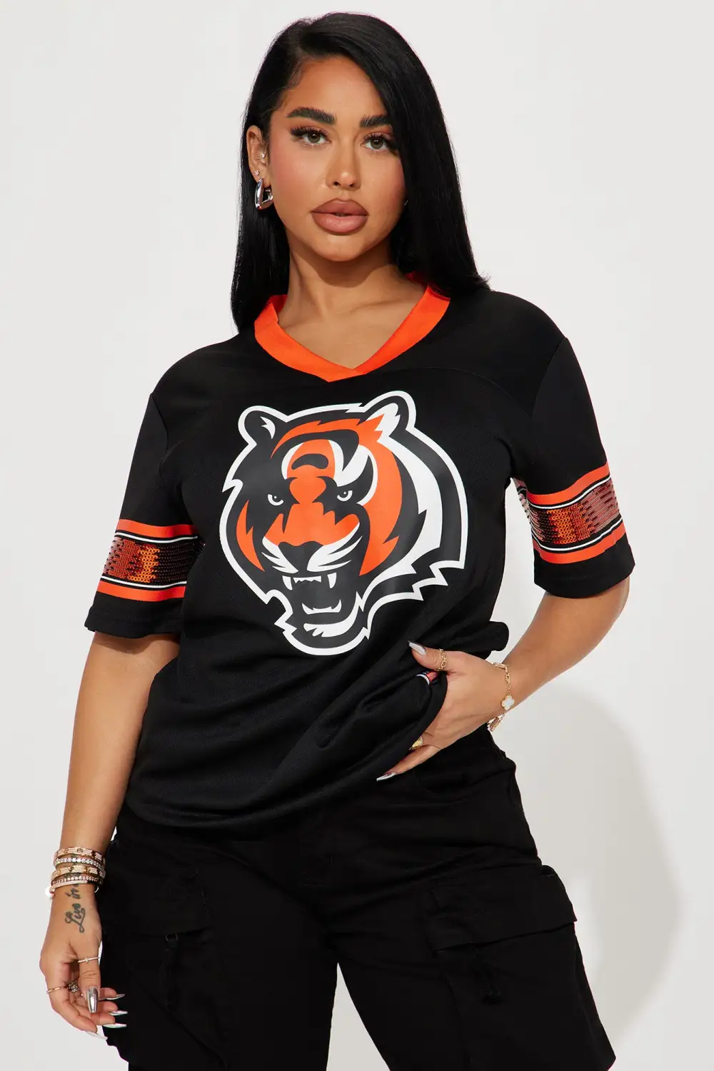 Rising Star Bengals Mesh Top - Black