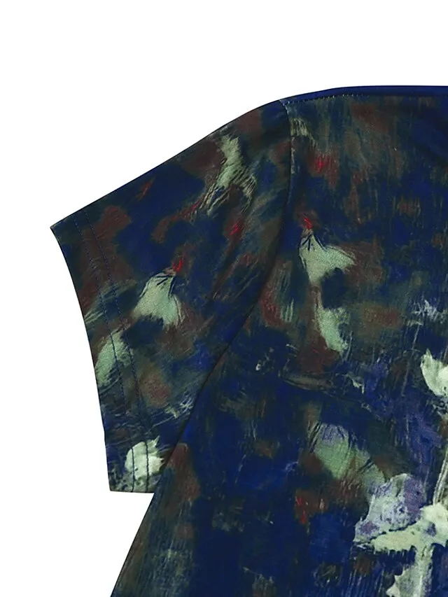 Women‘s Shift Dress Maxi long Dress Green Blue Gray Dark Blue Short Sleeve Floral Pocket Print Spring Summer Crew Neck Casual 2023 S M L XL XXL XXXL