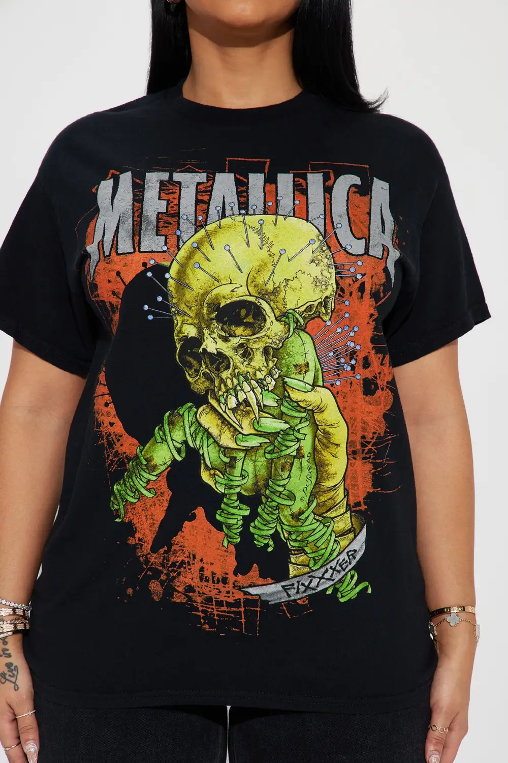 Metallica Biting Skull Graphic Tee - Black