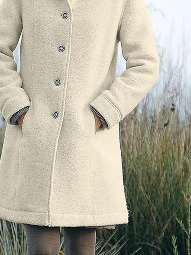 Casual Plain Hoodie Loose Teddy Jacket