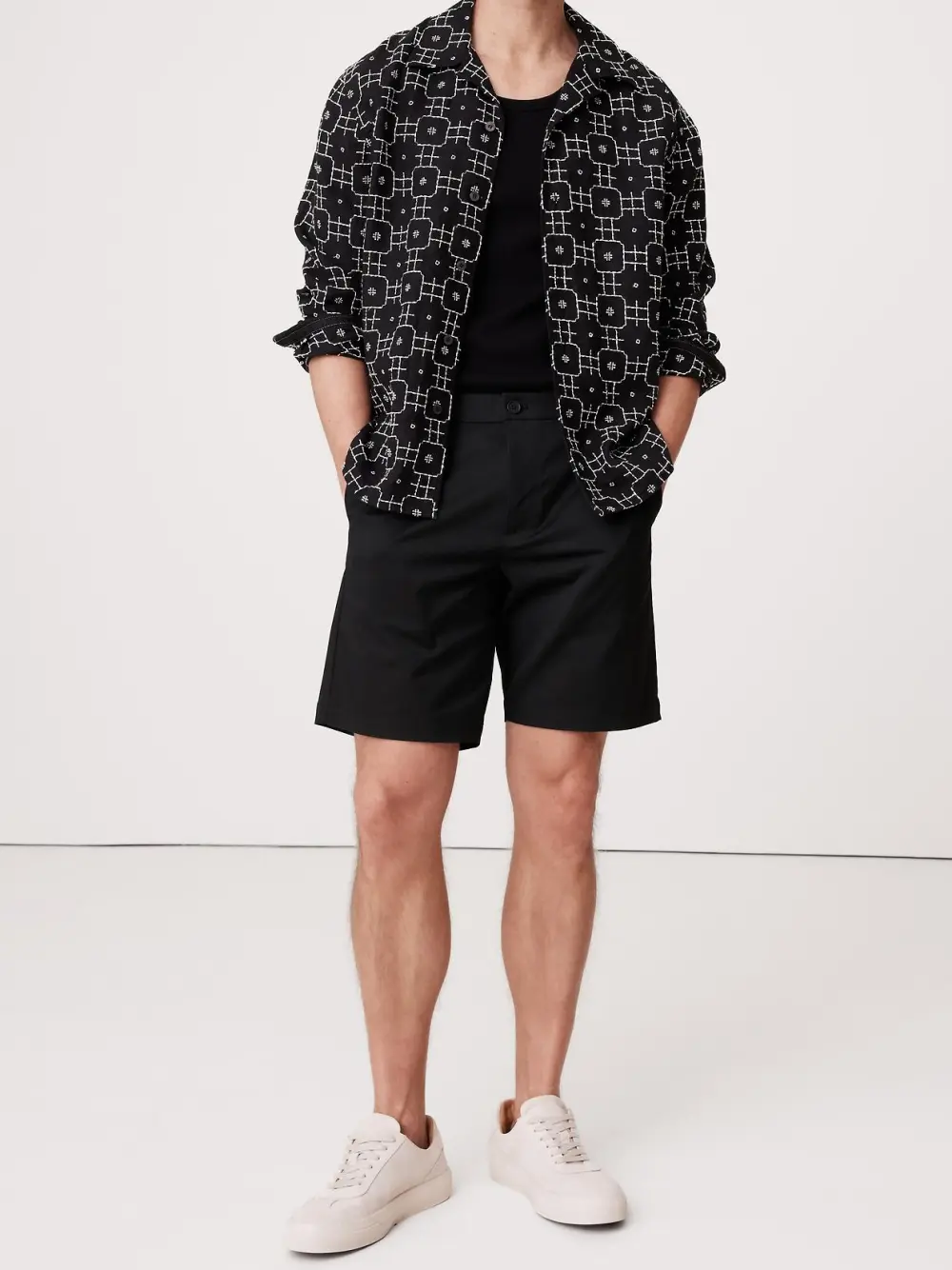 Men's Black  Polyester Blend Shorts