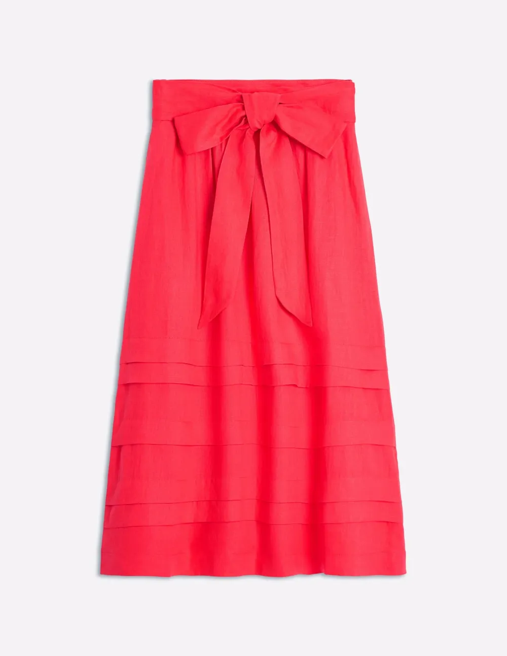 Strawberry Tart Red Linen Midi Skirt