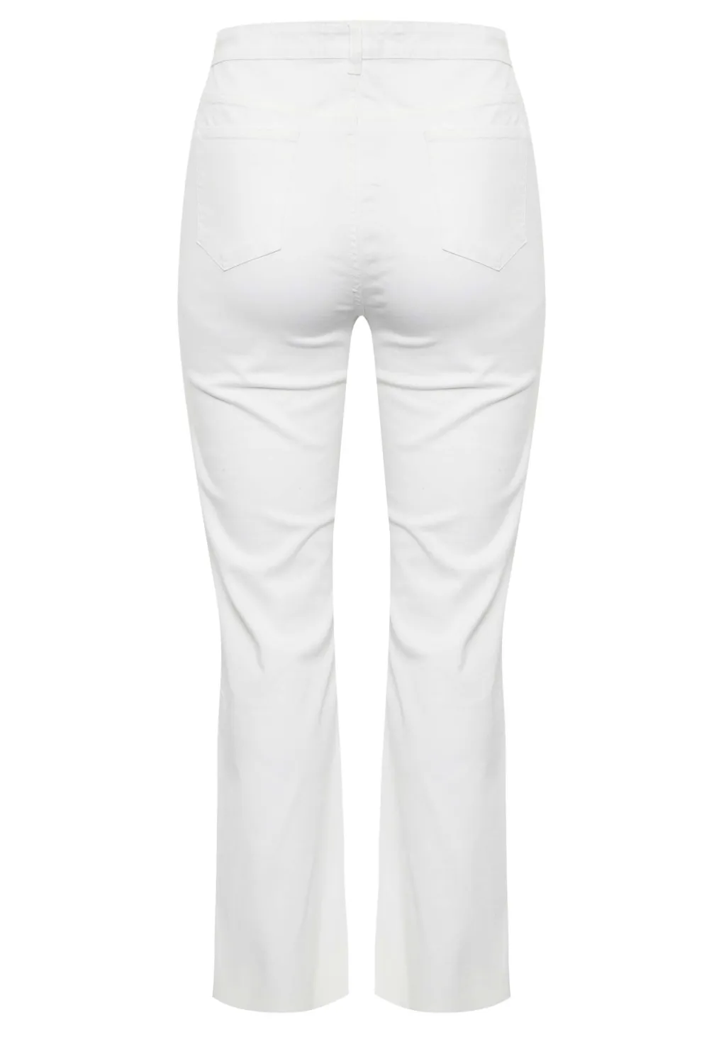 Yours Curve White Ripped Wide Leg Jeans