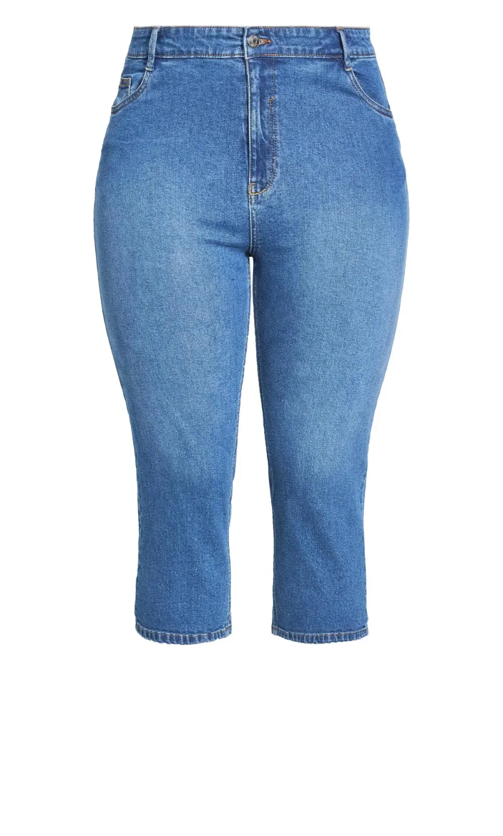 Evans Blue Mid Wash Cropped Jeans
