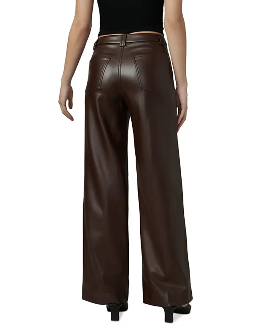 Faux Leather Wide Leg Pants