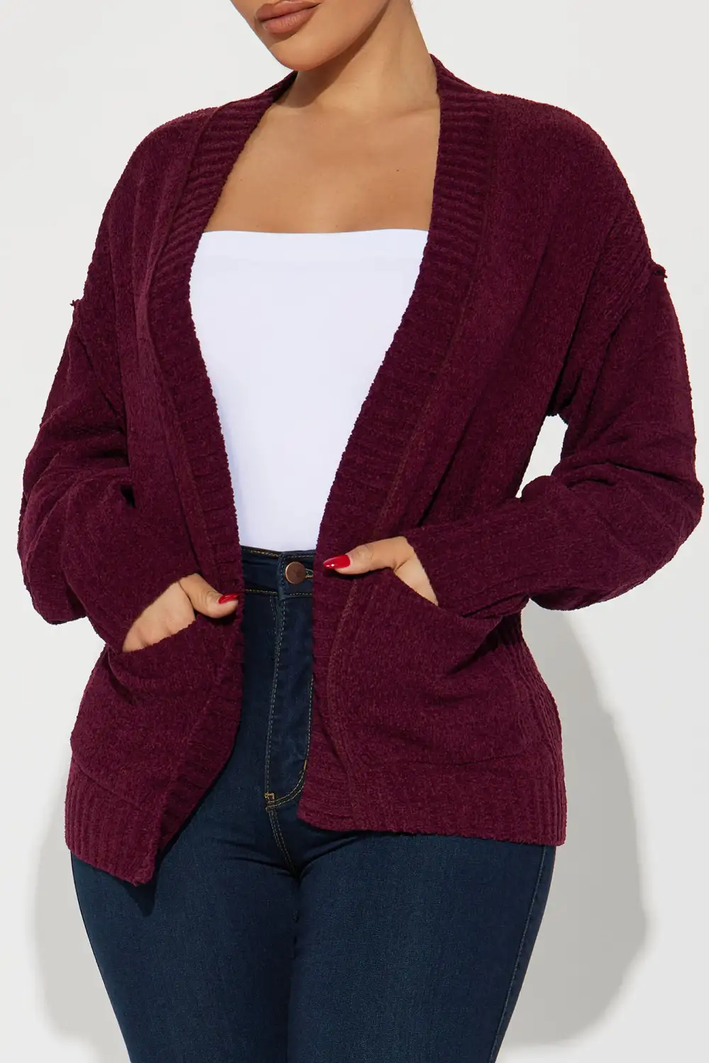Vibin' Casually Cardigan - Wine