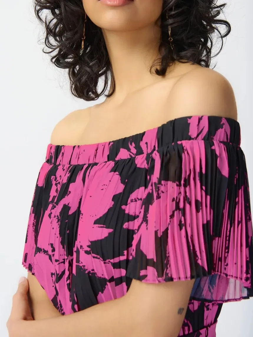 Off - Shoulder Floral High - Low Dress