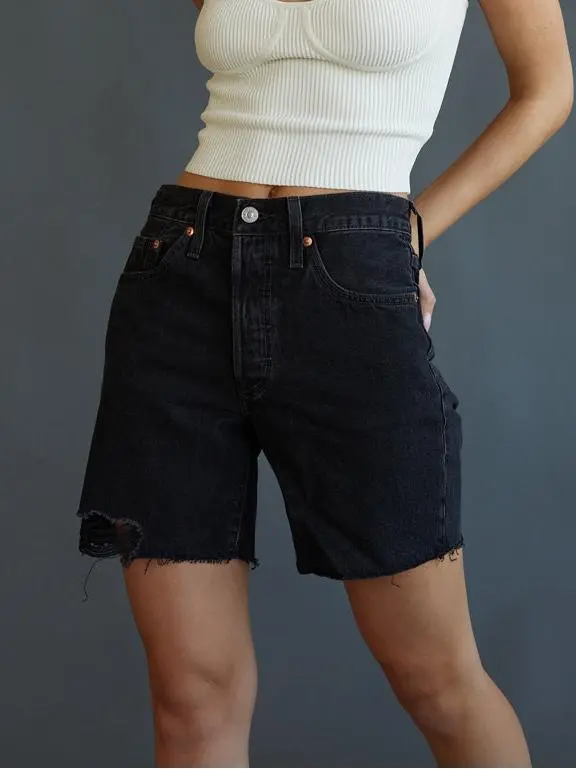 Mid Thigh Shorts Lunar Black
