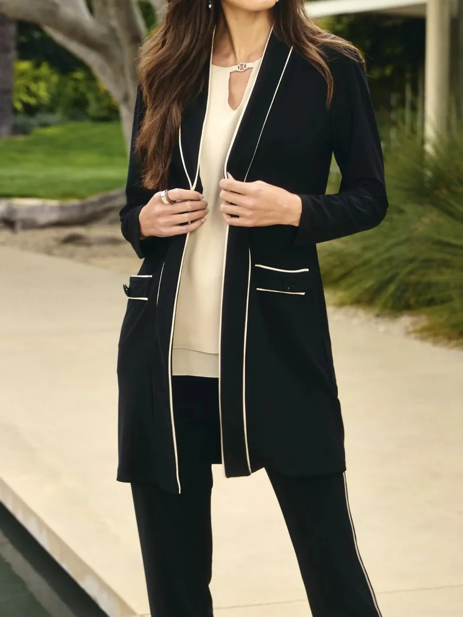 Black and Beige Stripe Skinny Pants