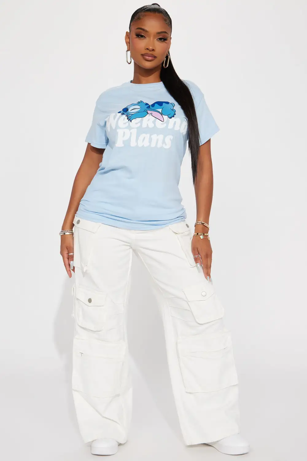 Weekend Plans Stitch Tee - Blue