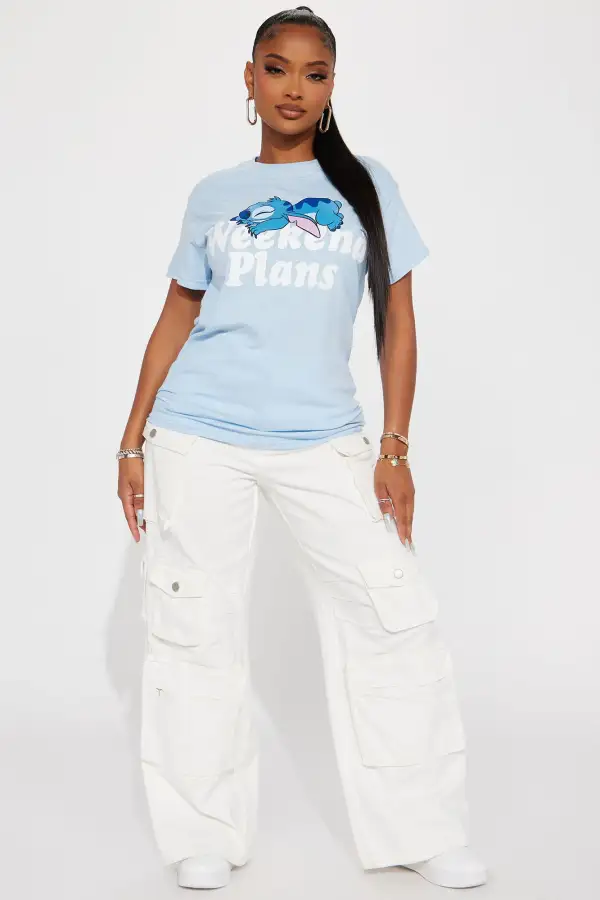 Weekend Plans Stitch Tee - Blue