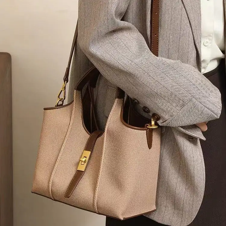 Roomy Canvas Bucket Bag