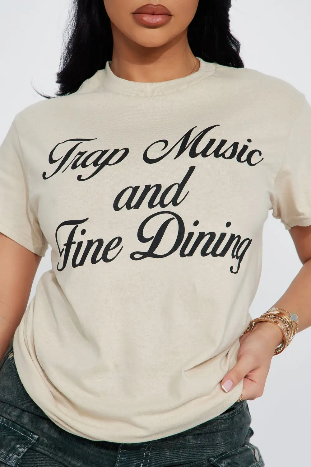 Finer Things In Life Graphic Tee - Beige