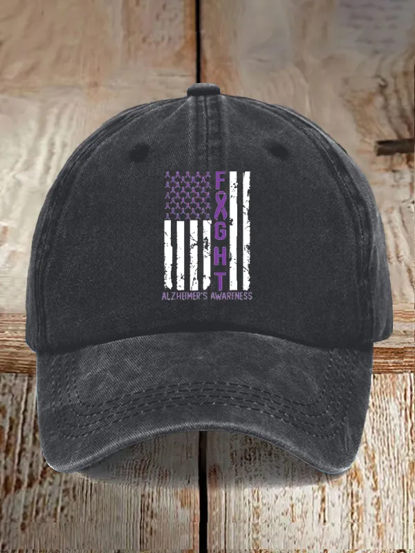 Women'S Alzheimer'S Awareness Printed  Baseball Caps