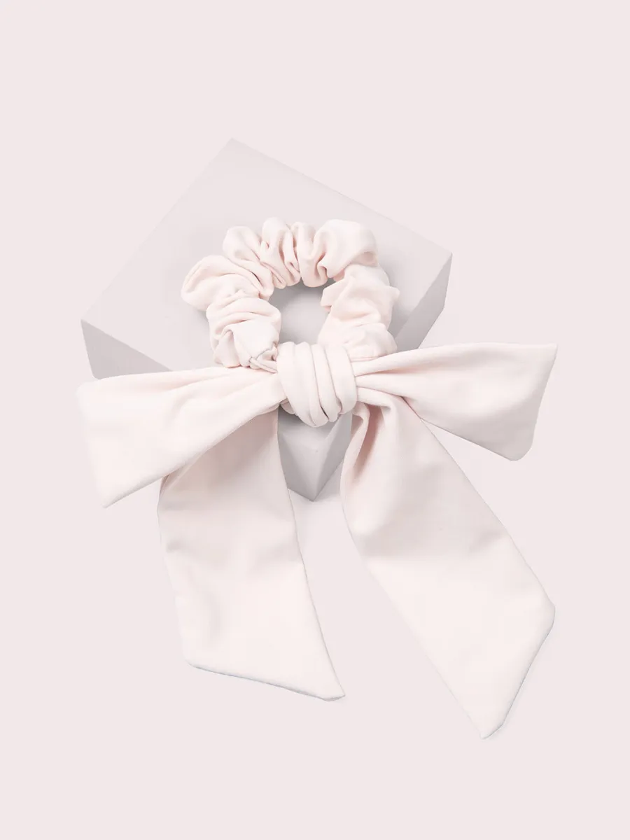 Pink Satin Bow Scrunchie