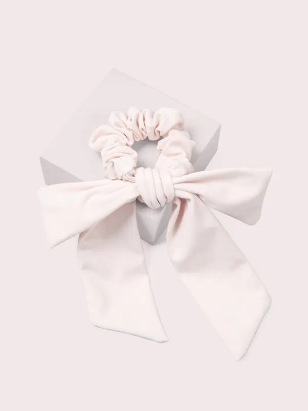 Pink Satin Bow Scrunchie