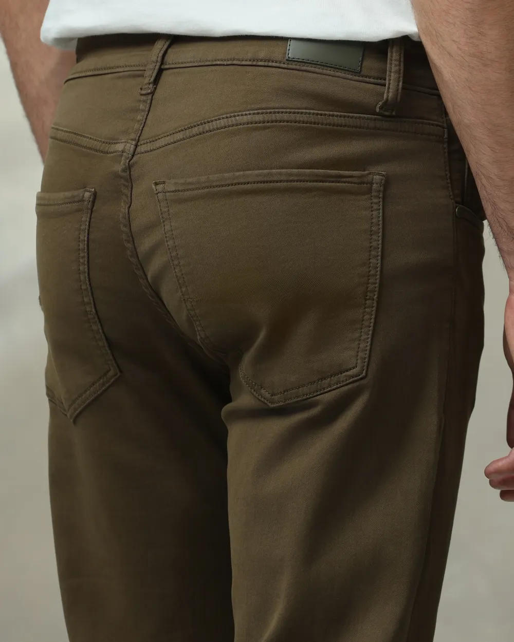 Classic Versatile And Comfortable Straight Olive Jeans