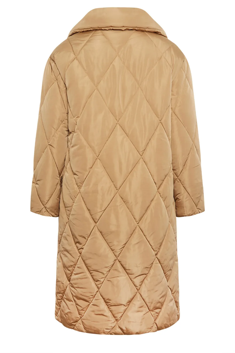 YOURS Curve Beige Brown Quilted Puffer Coat