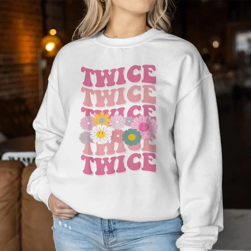 Girl Retro Twice First Name Personalized Groovy 80'S Women Sweatshirt