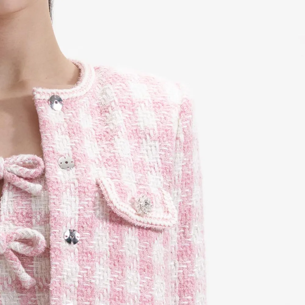 Pink Check Boucle Jacket