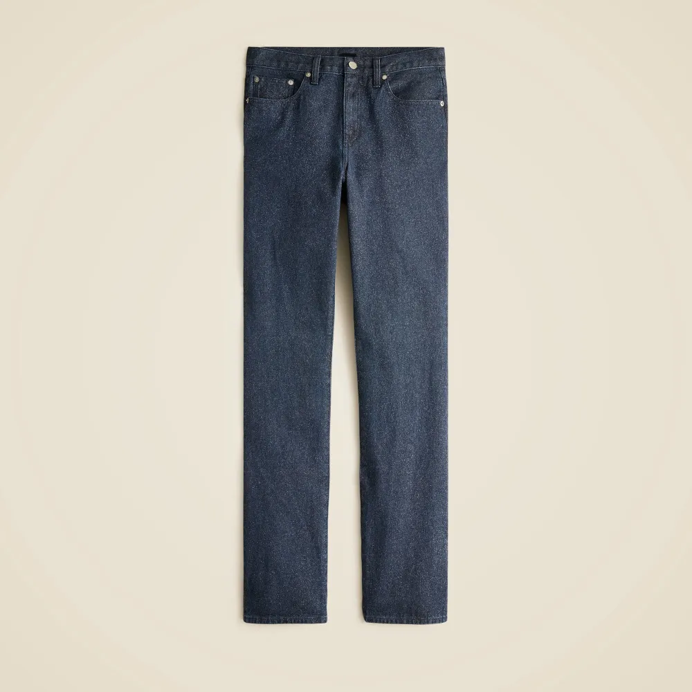 Mid-rise Straight Jean Metallic Threads Rigid