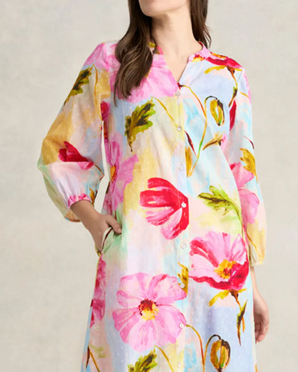 Printed Cotton Shirt Dress