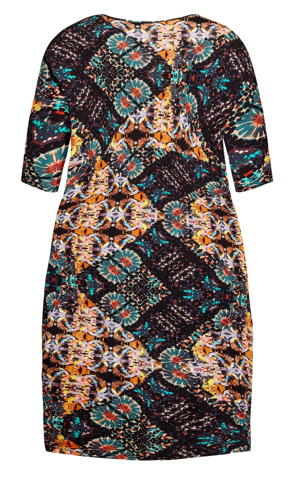 Evans Black Tile Print Midi Dress