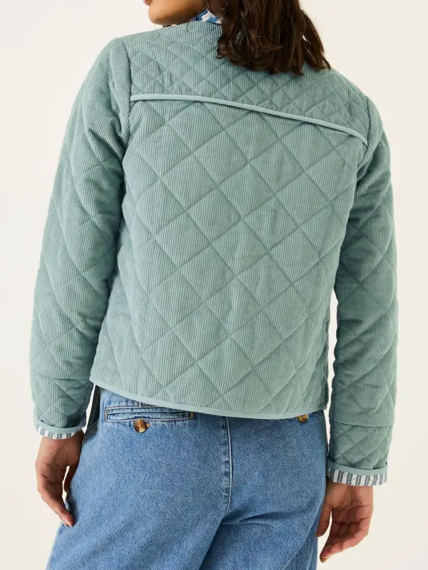 Maeve Light Blue Cord Quilted Jacket