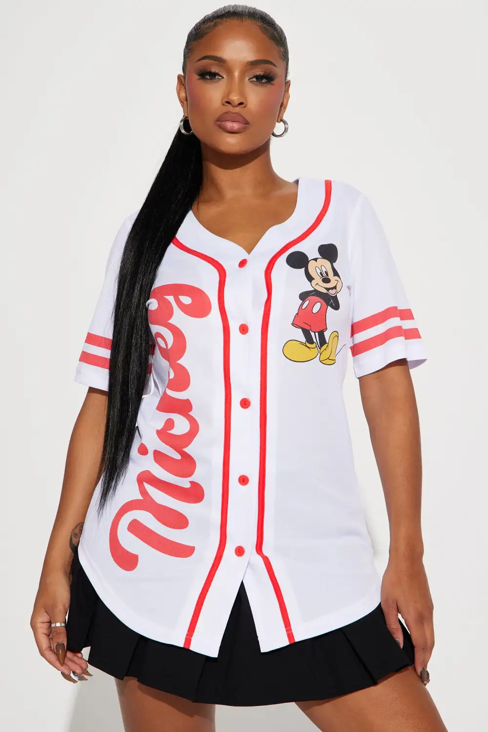 Mickey Mouse Graphic Jersey - White