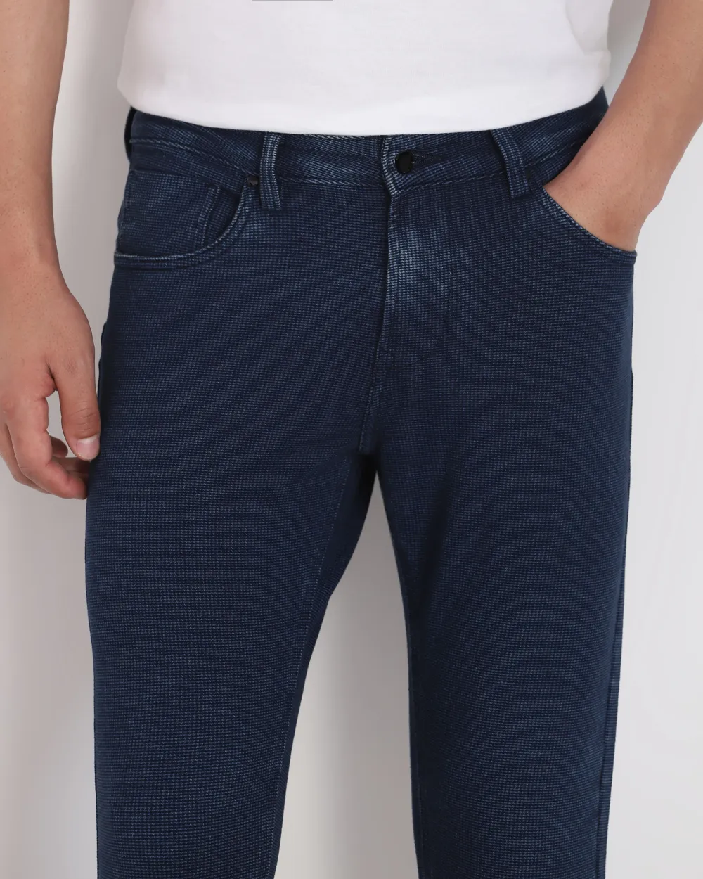 Classic Versatile And Comfortable Straight Mid Blue Jeans