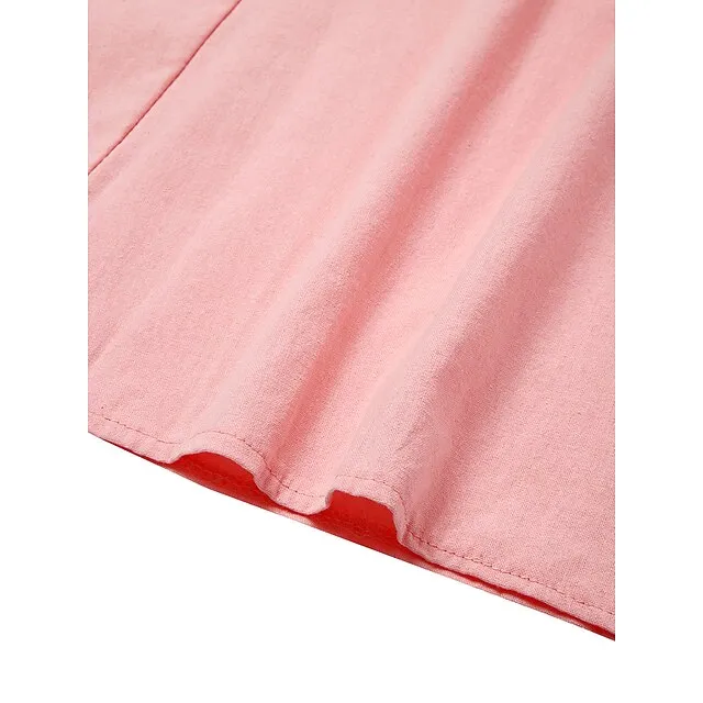 Women‘s Casual Dress Cotton Dress Shift Dress Midi Dress Blue Pink Khaki Sleeveless Pure Color Pocket Spring Summer Crew Neck Basic Daily Vacation Weekend Loose Fit 2023 S M L XL XXL