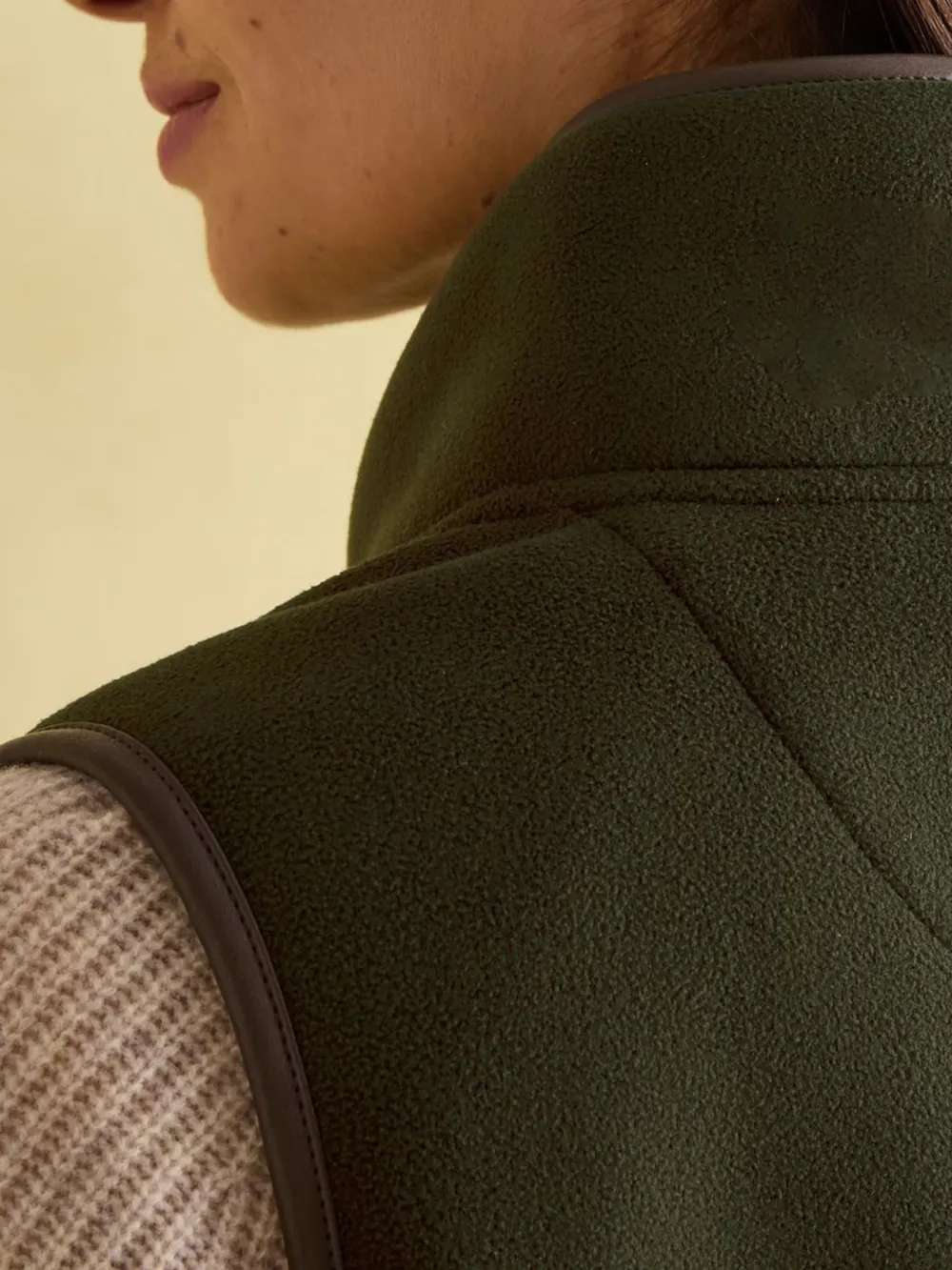 Slight Stretch Green Fleece Gilet