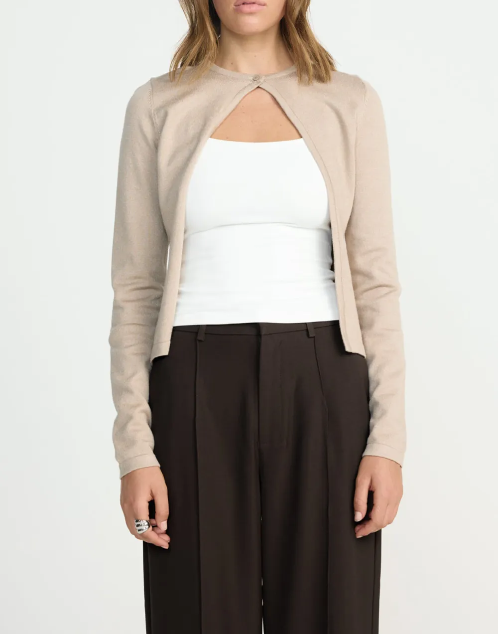 Short Slim Solid Color Simple Top