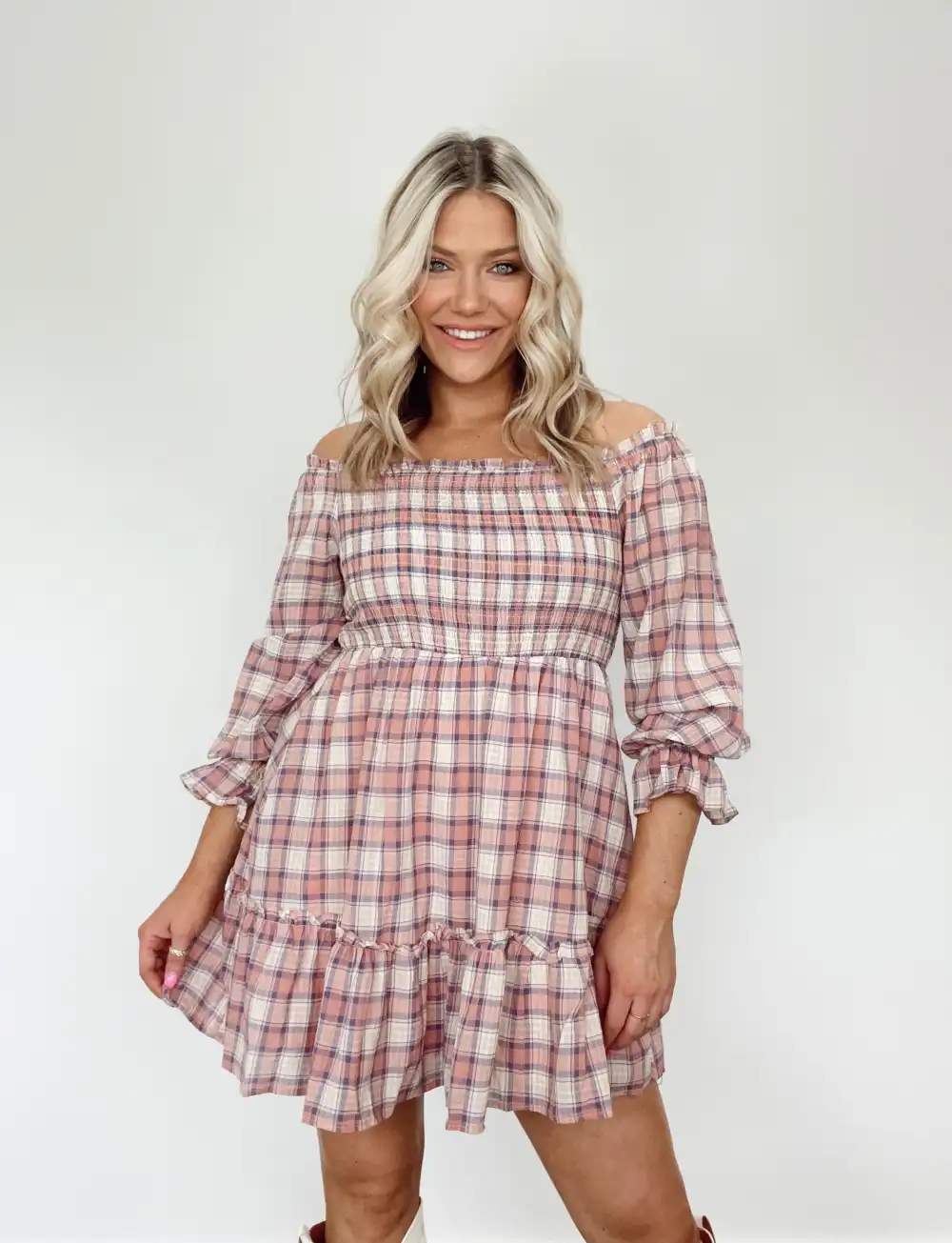 Own The Town Plaid Dress