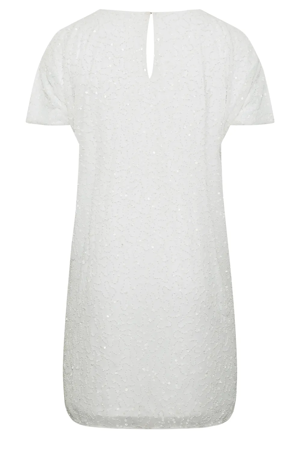 LUXE Curve Black Sequin Hand Embellished Cold Shoulder Cape Dress