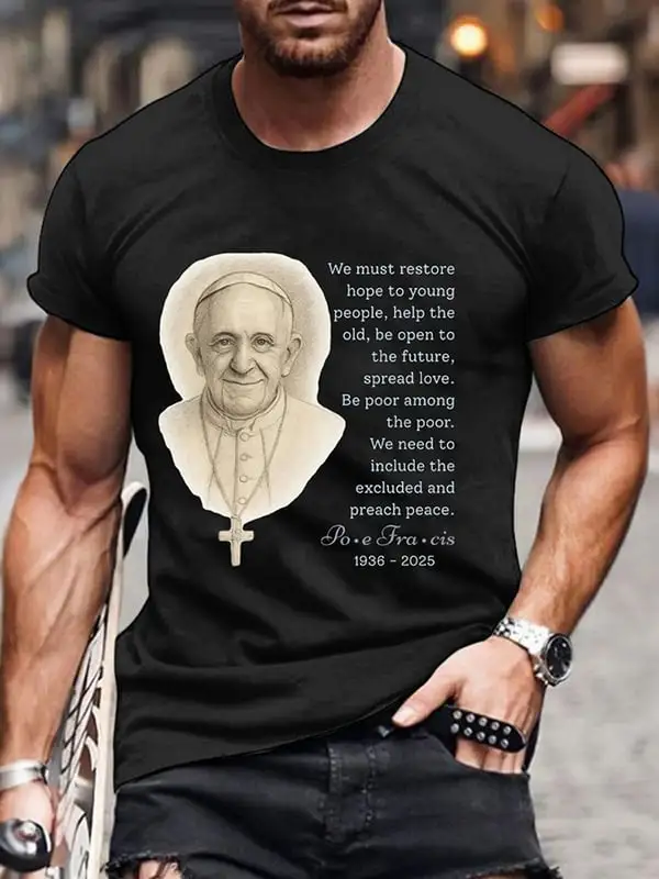 Men's We Must Restore Hope To Young People 1936-2025 Print Short Sleeve Round Neck Cotton T-Shirt