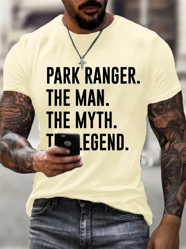 Men'S T-Shirt Men'S Park Ranger. The Man. The Myth. The Legend. Printed Casual T-Shirt
