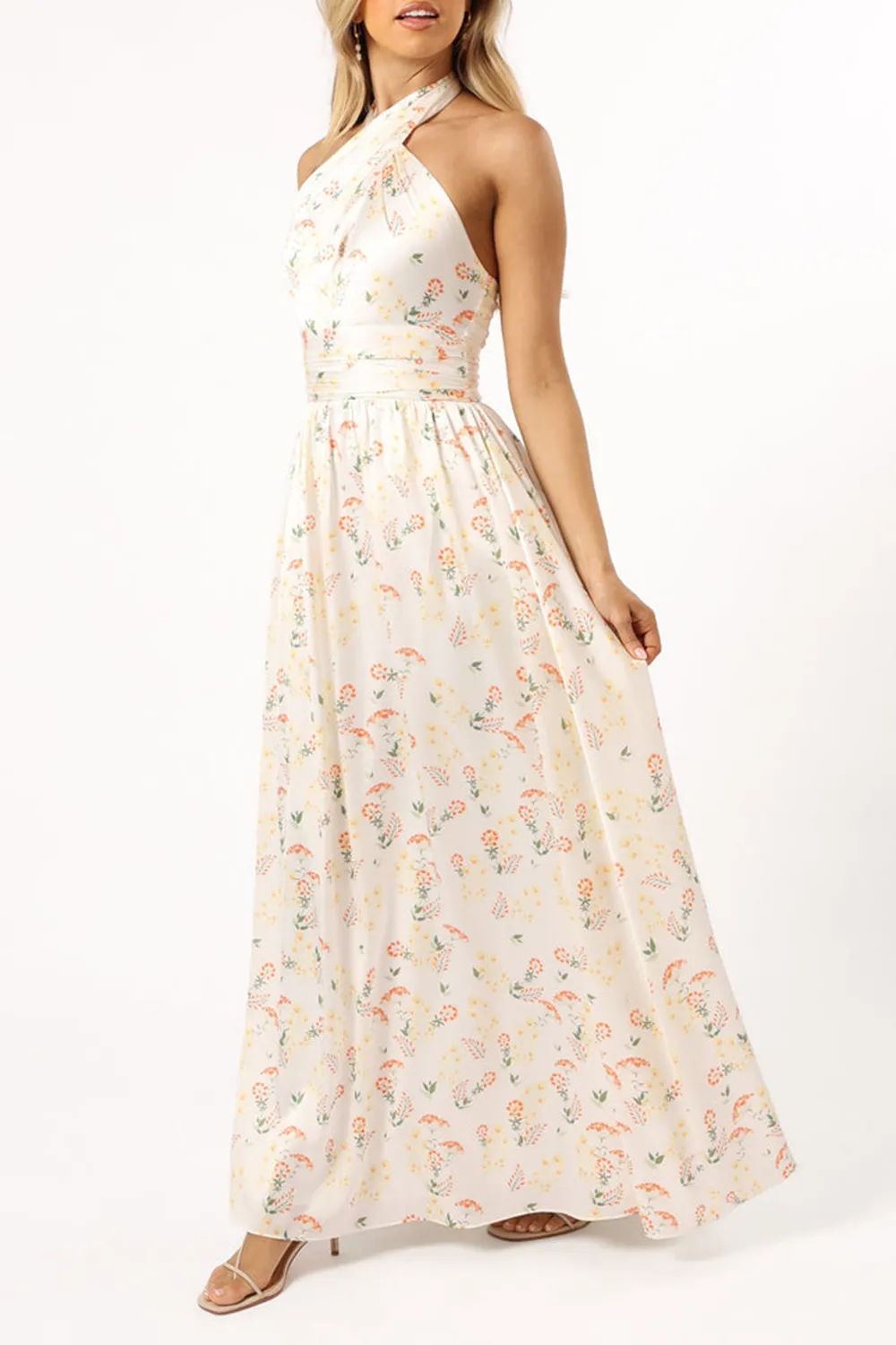 ELEGANT PRINTED OFF-THE-SHOULDER DRESS