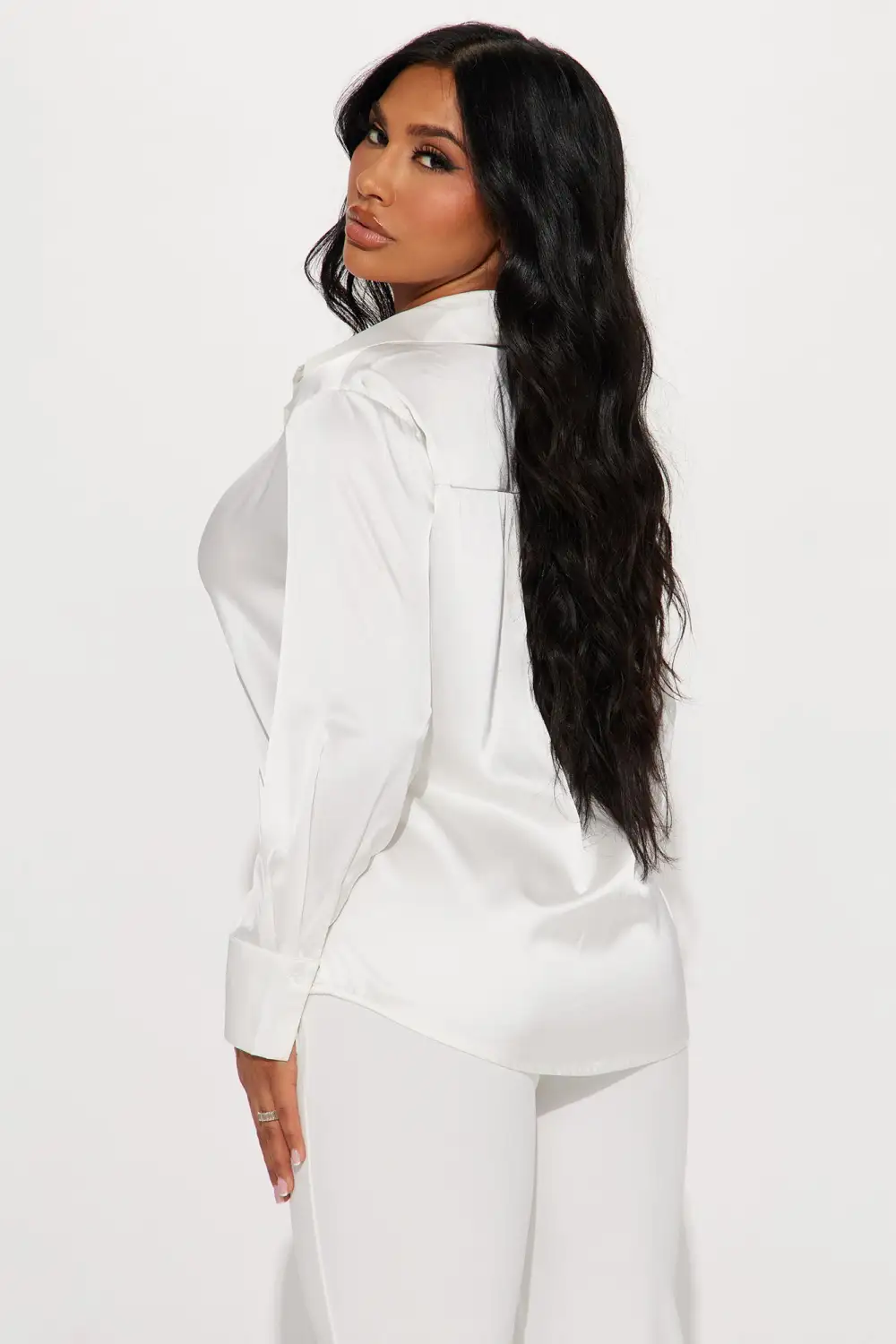 Popular Girl Satin Shirt - Ivory